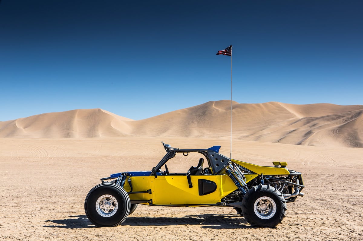 Can-Am Maverick X3 XRS Turbo RR two seater buggy ready to drive on Dubai desert dunes